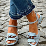 Azzurra Metallic Chain Sandals Comfort