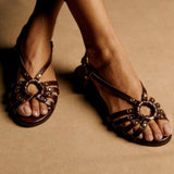 Bianca Metallic Stud Sandals Earth