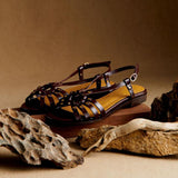 Bianca Metallic Stud Sandals Earth
