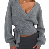 INGRIDT - V-Neck Knit Cardigan Long Sleeve