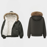 GLENDAT - Warm Bomber Jacket with Faux
