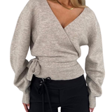 INGRIDT - V-Neck Knit Cardigan Long Sleeve