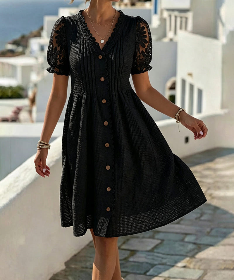 Elodie | Balloon Sleeve Midi Dress