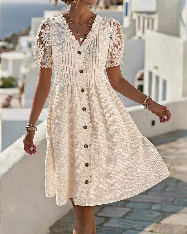 Elodie | Balloon Sleeve Midi Dress