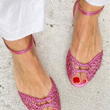 Isadora Woven Golden Sandals Comfort