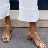 Allegra Golden Heeled Sandals