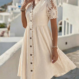 Elodie | Balloon Sleeve Midi Dress