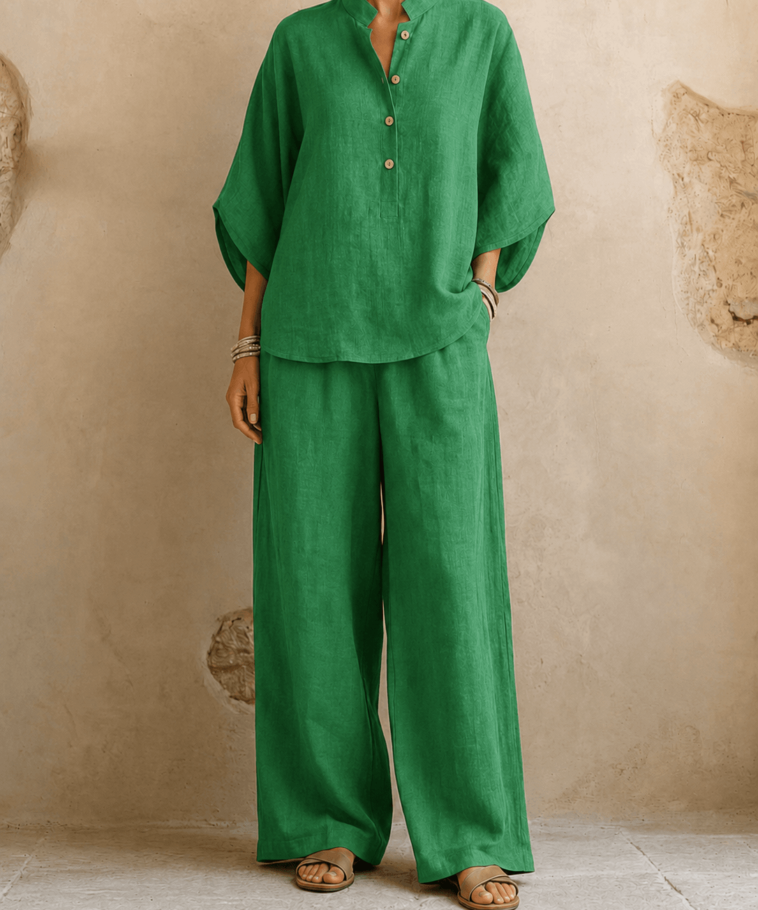 Gracey | Batwing Sleeves and Wide-Leg Pants
