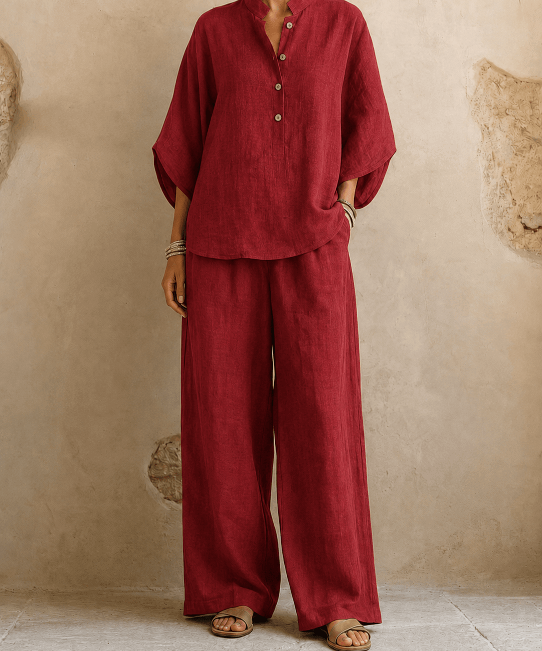 Gracey | Batwing Sleeves and Wide-Leg Pants