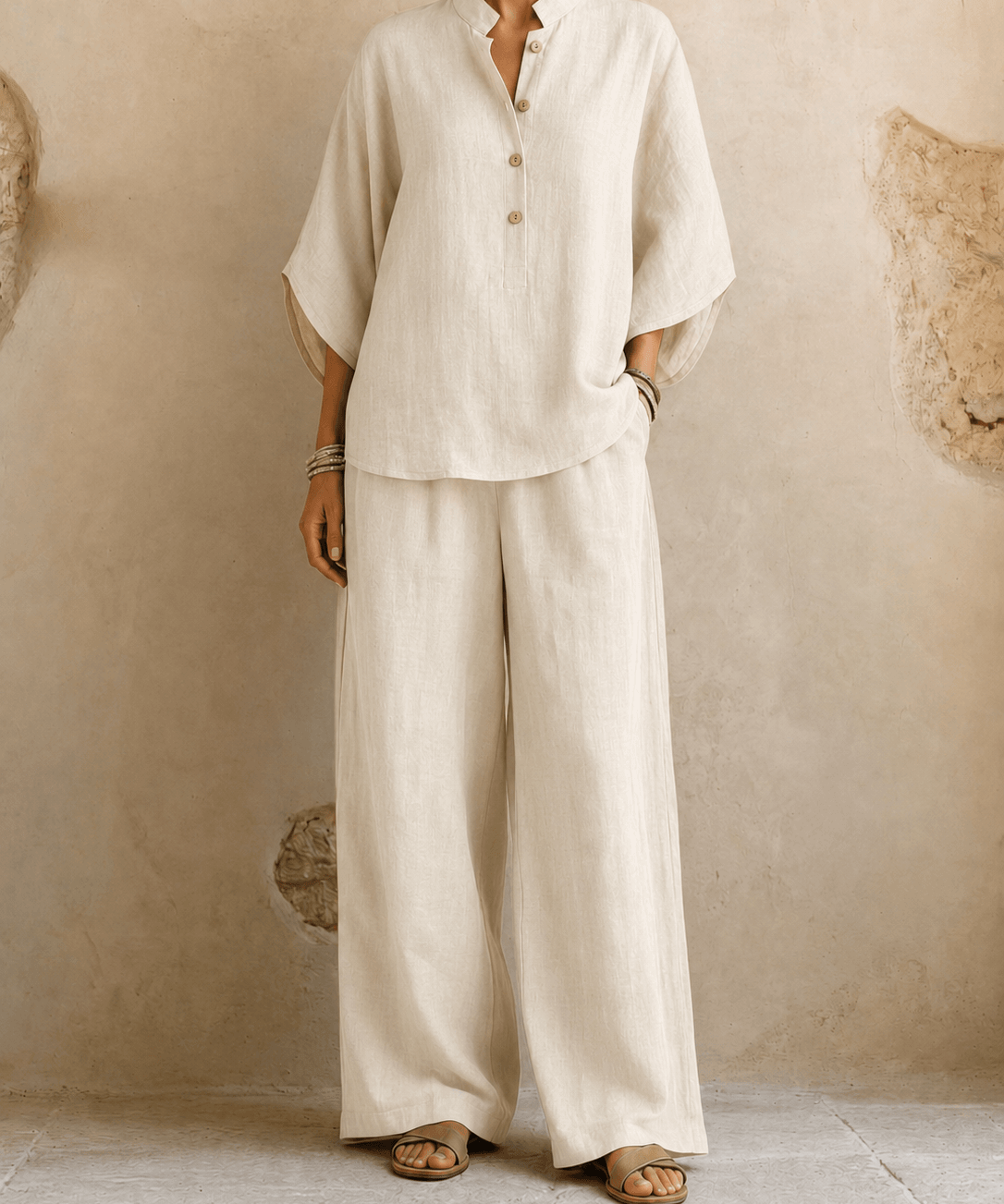 Gracey | Batwing Sleeves and Wide-Leg Pants